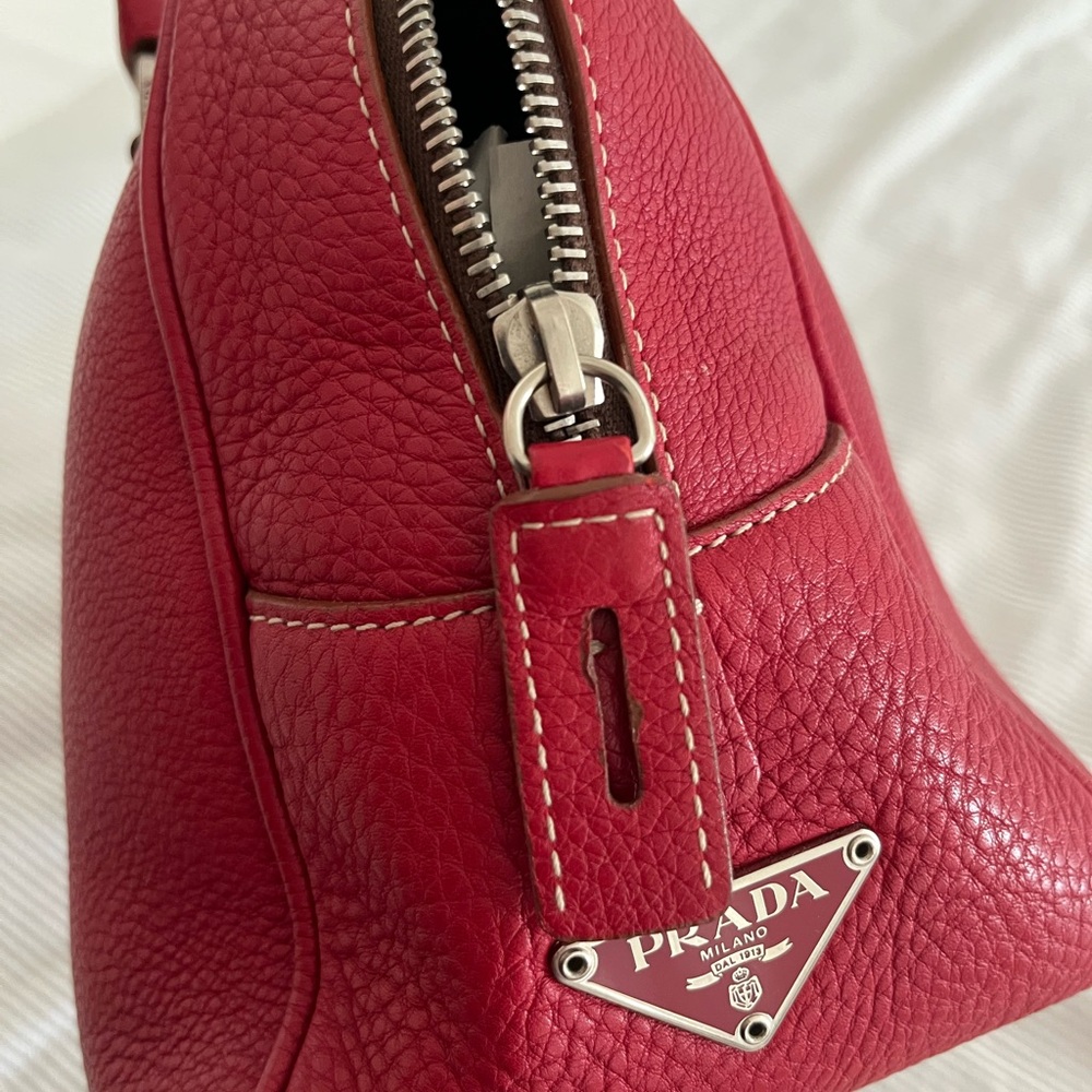 Prada Red Leather Shoulder Bag - Picture 4 of 15